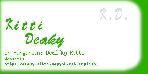 kitti deaky business card